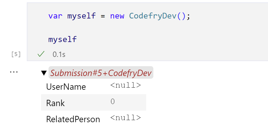 Object Of Codefrydev With assigned value